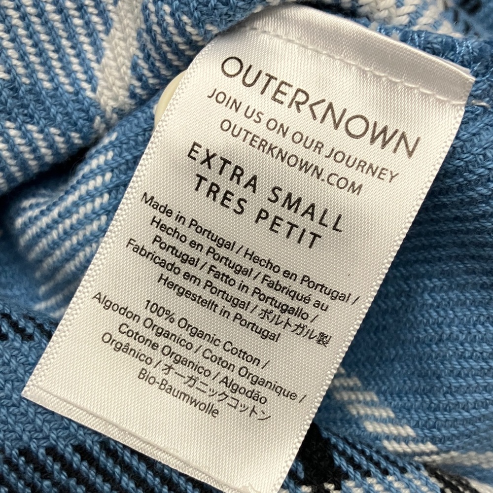 OUTERKNOWN Blanket Shirt Dress Organic Cotton Long Shacket Blue Plaid NWT - Picture 11 of 13